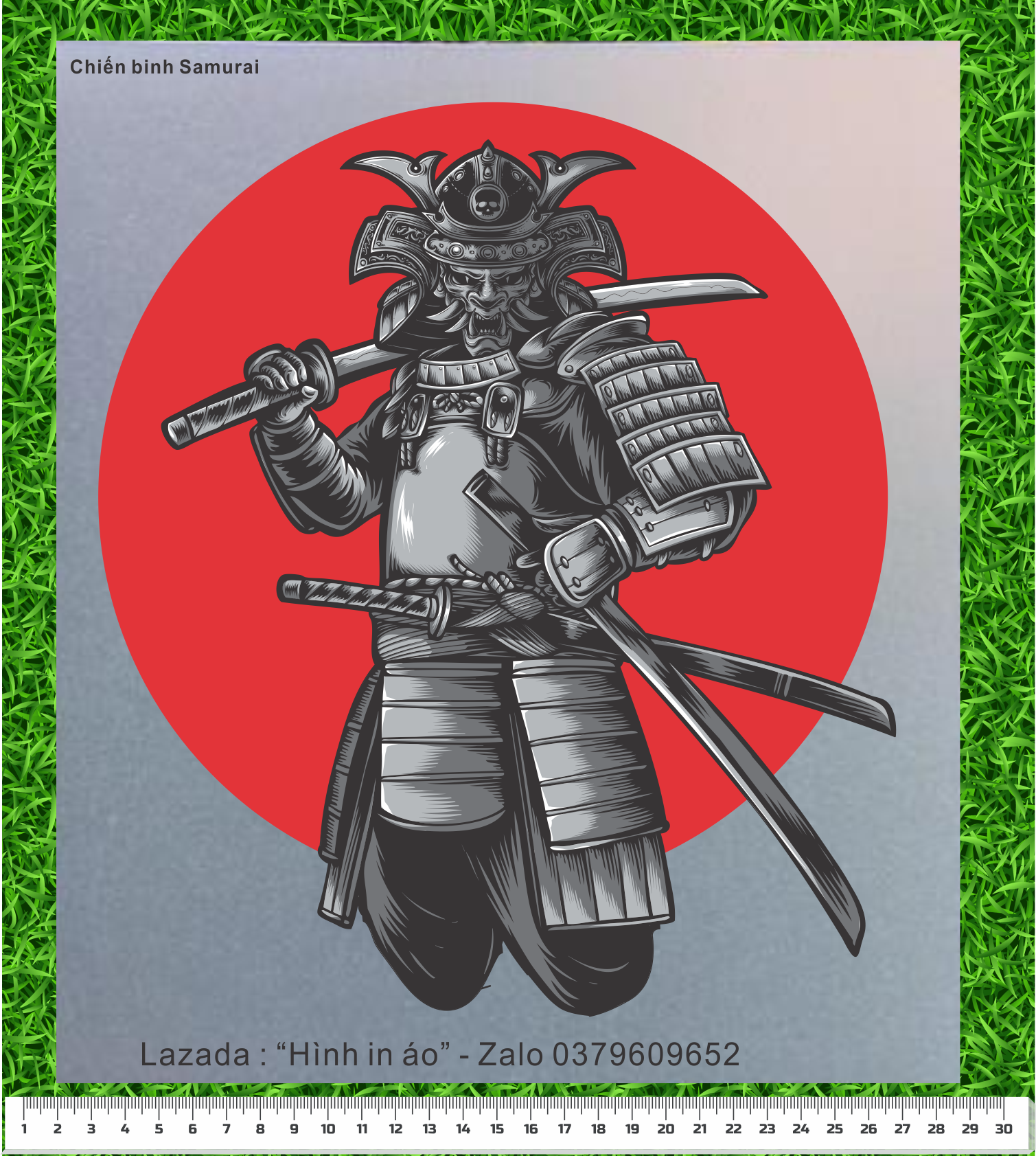 Hình chiến binh Samurai nhật bản in trực tiếp lên vải bằng bàn ủi tại nhà