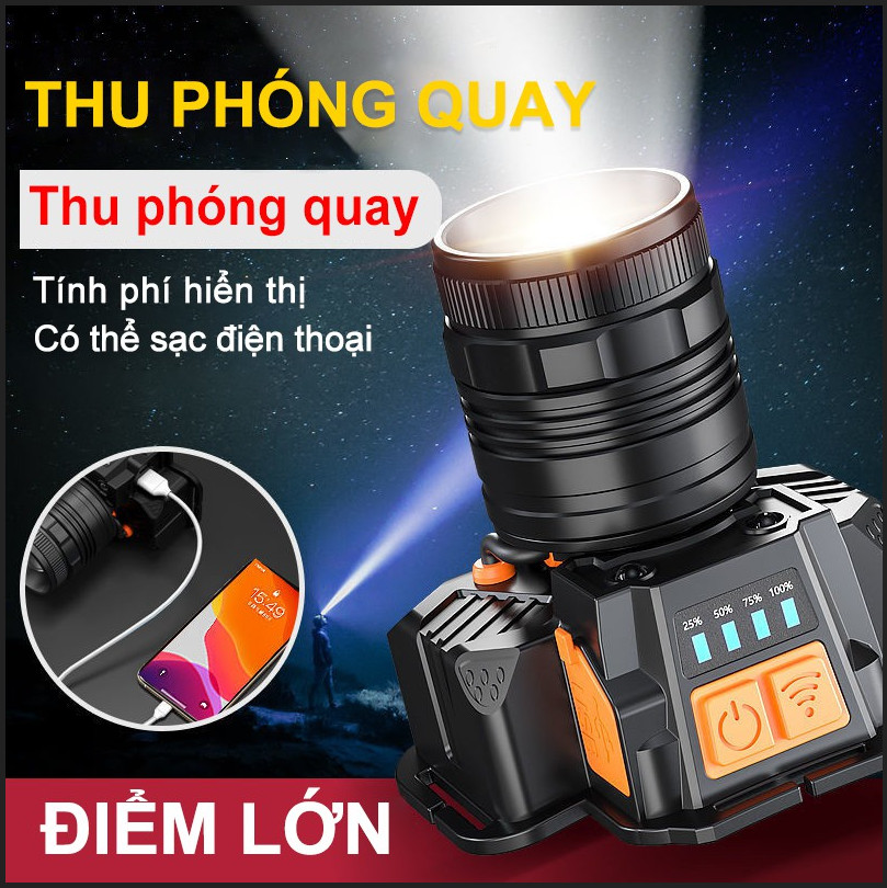 Đèn pin đội đầu đa năng l9 bảo hành 6 tháng