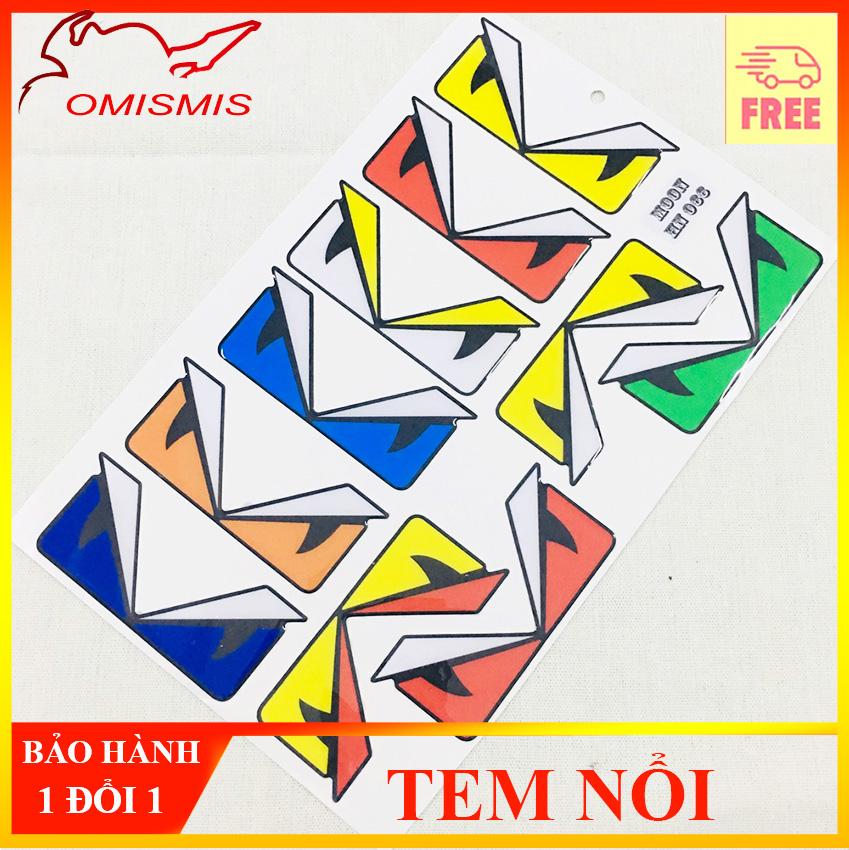 [HCM][TEM NỔI] BỘ TEM NỔI DECAL STICKER TEM TRANG TRÍ XE MẮT CÚ NHIỀU MÀU