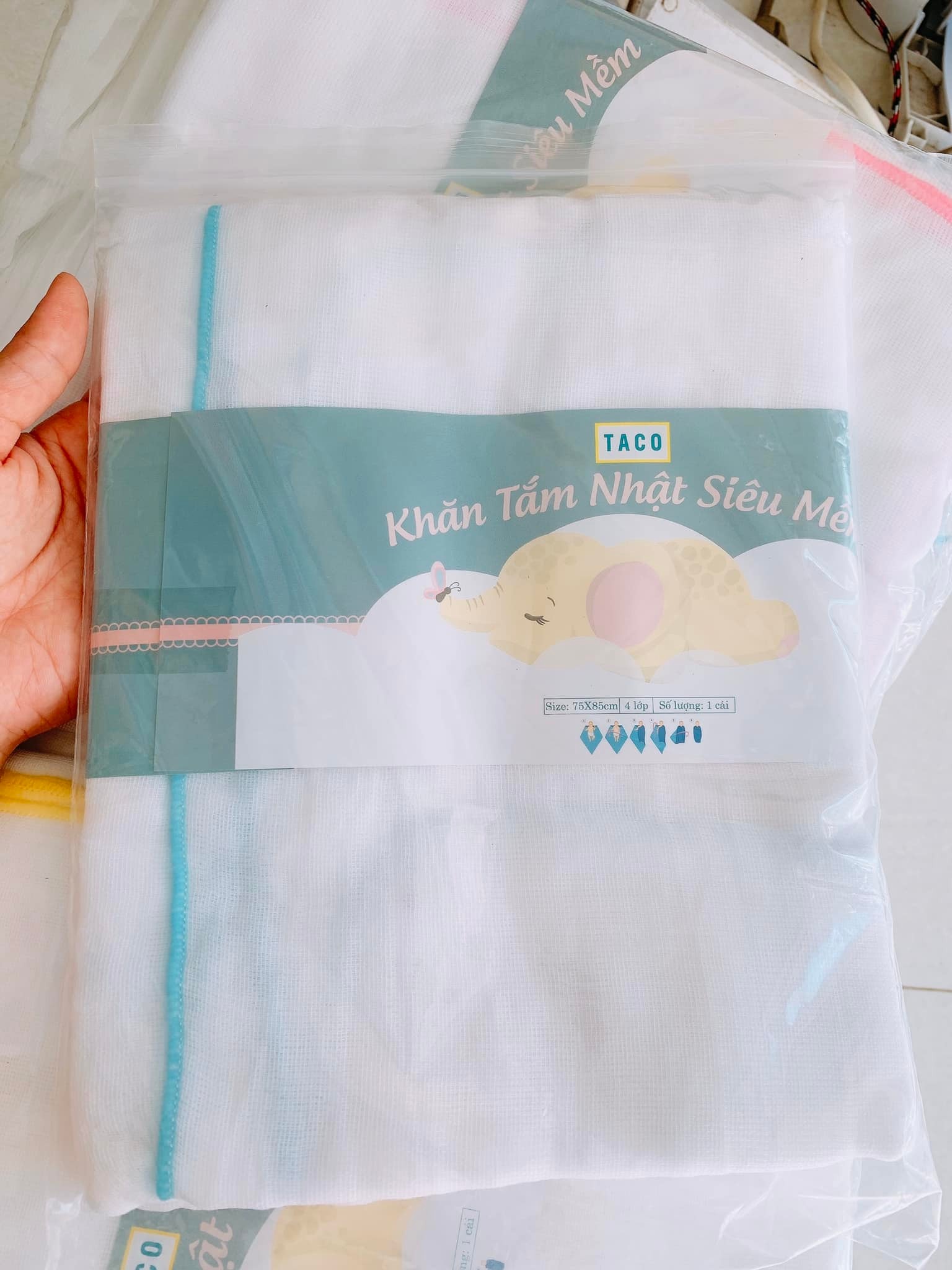 Set 2 khăn tắm taco nhật cao cấp siêu mềm 4 lớp