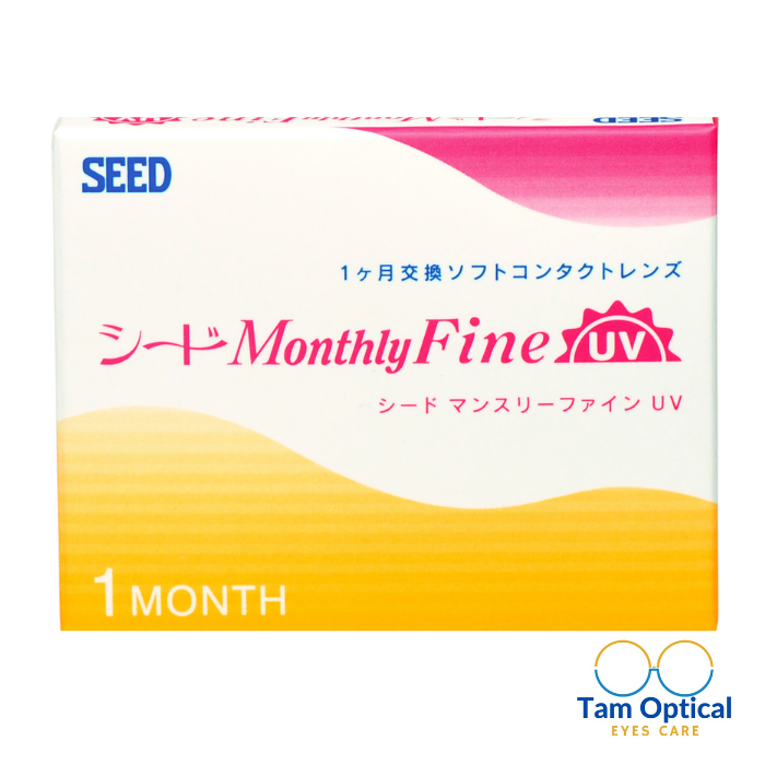 Kính Áp Tròng 1 tháng clear lens SEED 1-Monthly Fine UV( 3 lenses)