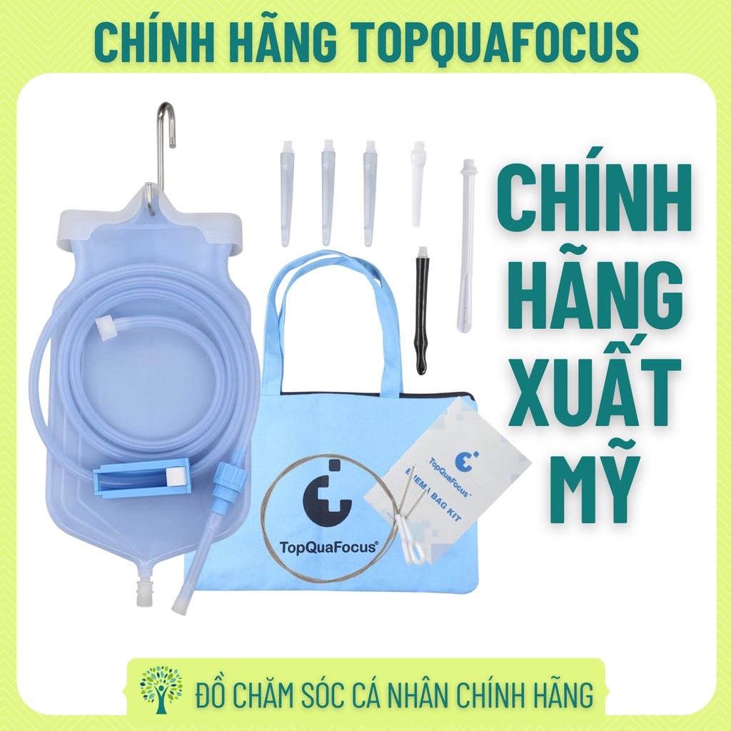 Túi thải độc đại tràng, thụt tháo đại tràng, thải độc cà phê TopQuaFocus 2l xuất Mỹ