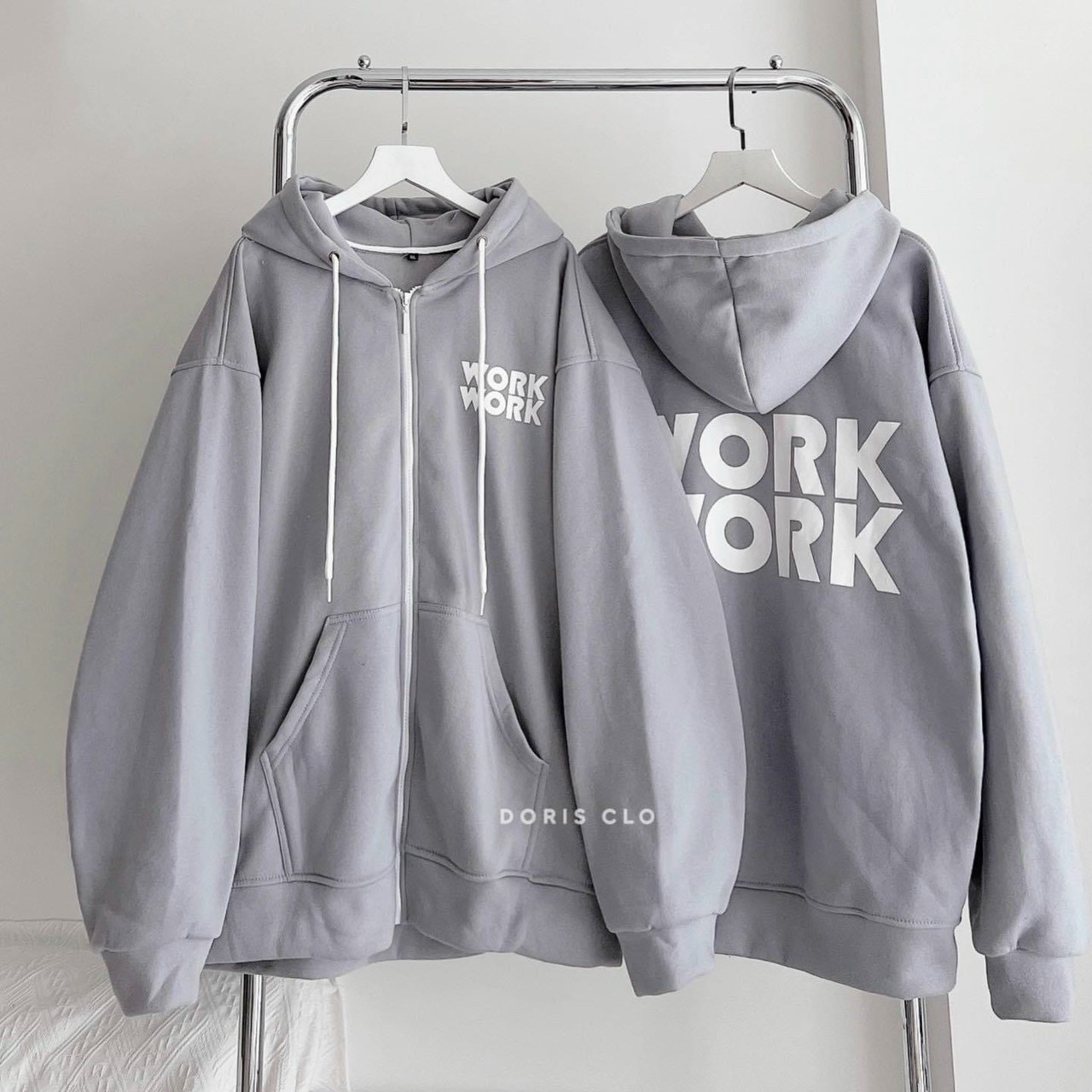 Áo khoác nỉ word - áo khoác chống nắng nam nữ dây kéo nỉ nón 2 lớp form rộng tt99