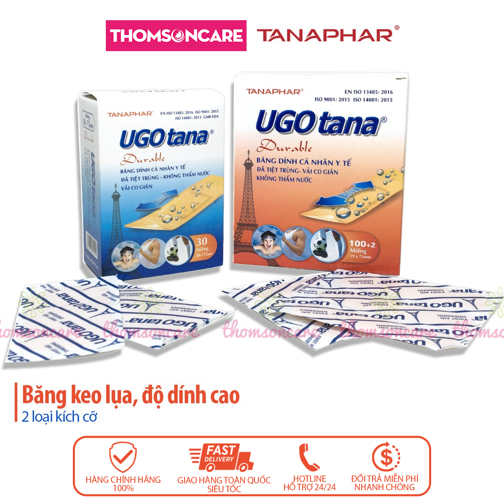 Băng cá nhân Ugotana, băng keo cuộn băng dính, cuộn vải lụa băng gạc y tế băng gâu băng dán vết thương an toàn tiện dụng dùng băng vết thương phẫu thuật vết xước chảy máu