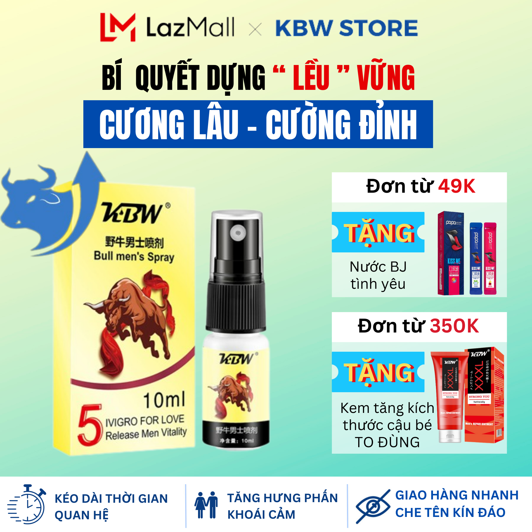 Xịt kbw tăng lực - kéo dài thời gian quan hệ cho nam trên 40 phút hiệu quả bất ngờ
