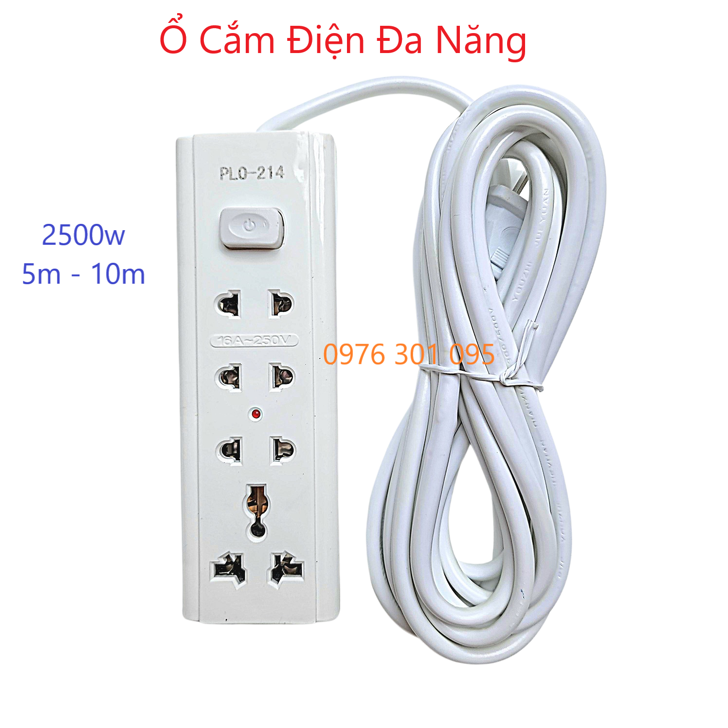 Ổ Cắm Điện Đa Năng 4 Lỗ Có Dây