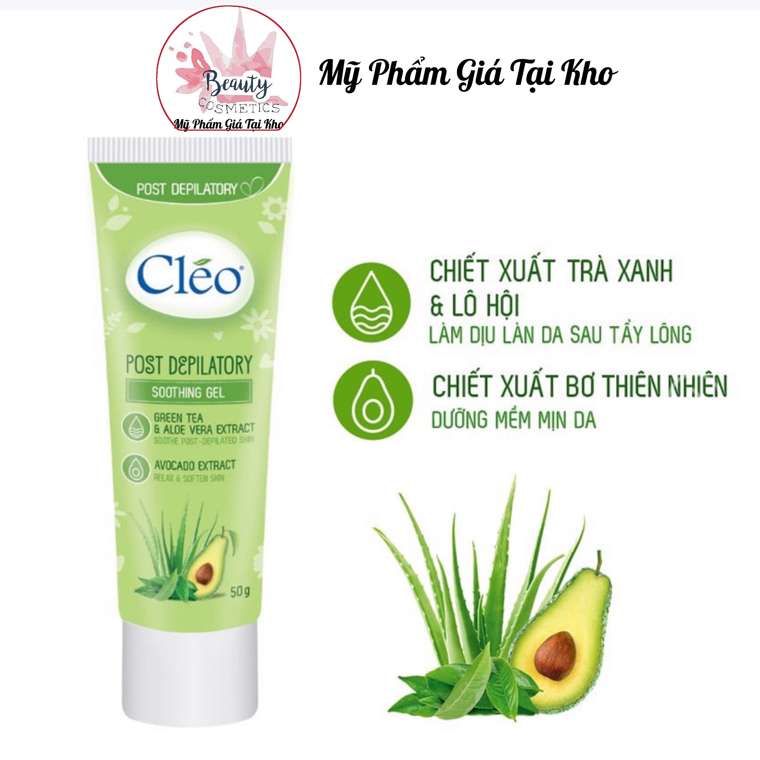 (HCM) Gel Dưỡng Làm Dịu Da Sau Tẩy Lông Cleo 50g
