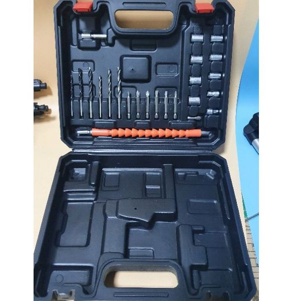 Hộp nhựa đựng máy khoan pin - Hộp Đựng máy kèm bộ phụ kiện như hình