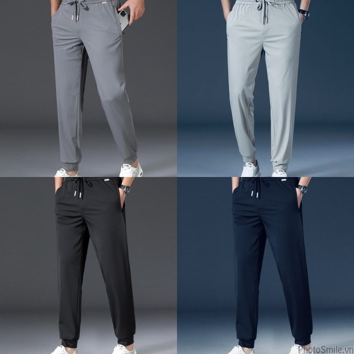 Quần jogger thể thao nam vải thun Poly co giãn phong cách Hàn Quốc.