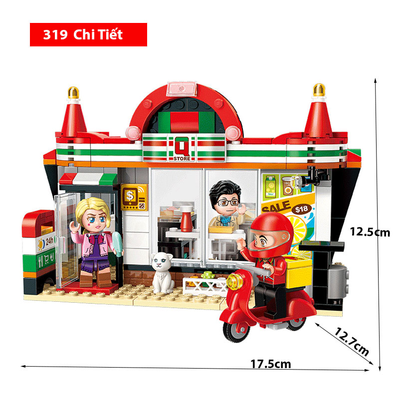 [HCM]Bộ Đồ chơi lắp ráp kiểu Lego bé trai bé gái Mô hình cửa hàng tiên lợi với 319 chi tiết chất liệu nhựa ABS cao cấp