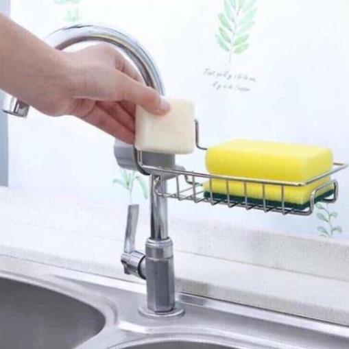 Giá treo bồn rửa bát inox đa năng xoay 360 độ, giỏ treo bồn rửa bát inox không cần khoan vít .