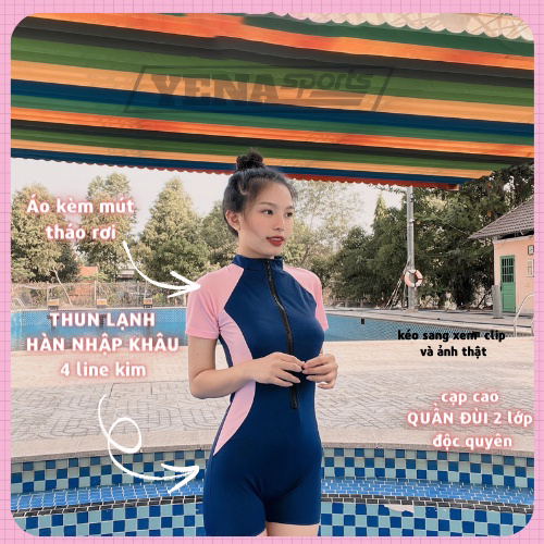 [FREESHIP + HOÀN TIỀN 50K] Đồ bơi nữ 1 mảnh áo tắm dài tay liền thân bộ bơi nữ đen phối sọc hồng tôn dáng gợi cảm sang chảnh đi biển thun lạnh co dãn 4 chiều chất dày LM007