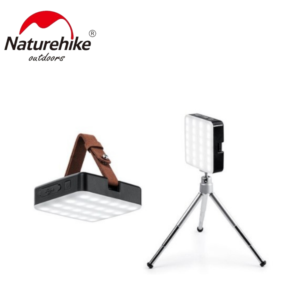 Đèn cắm trại vuông naturehike kèm tripod kiêm sạc dự phòng hỗ trợ quay video dã ngoại cắm trại nh18y001-a