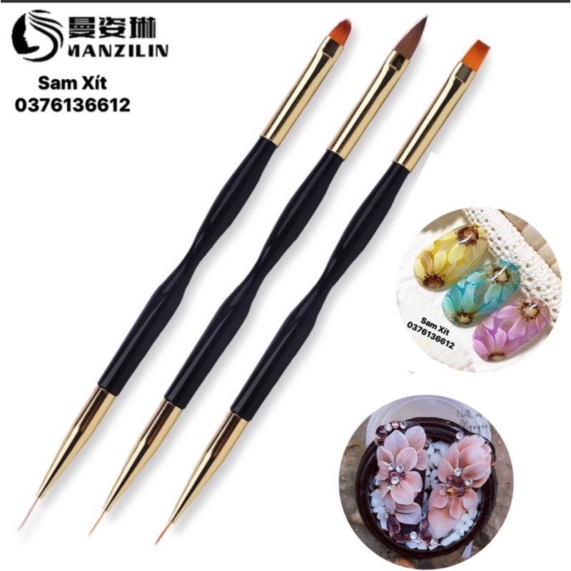 Bộ cọ vẽ móng tay 3cây trang trí móng
