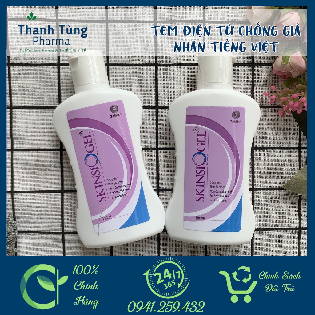 Skinsiogel sữa rửa mặt chăm sóc da an toàn và dịu nhẹ cho da nhạy cảm chai 150ml