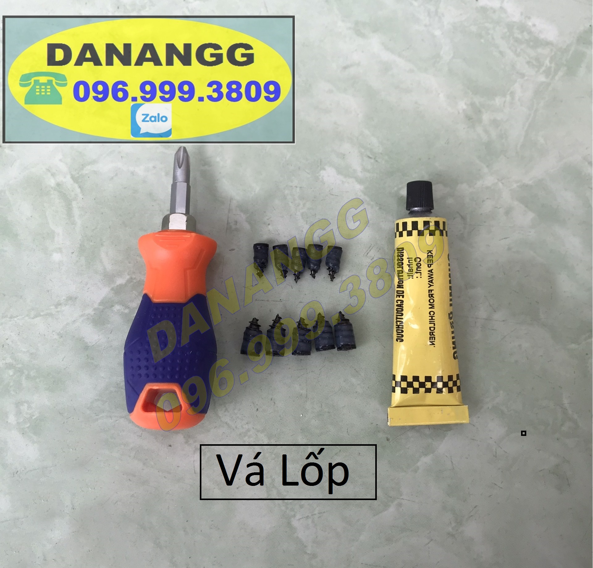 Bộ vít vá lốp không ruột nhanh xe máy xe dap dien xe oto