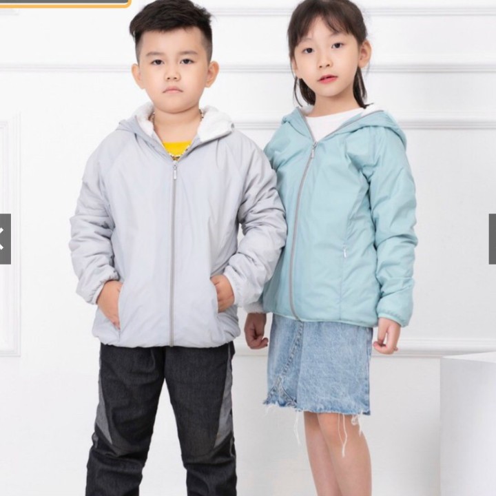 Áo khoác phao lót lông mềm mịn , ấm áp cho bé trai và bé gái từ 14kg đến 40kg B22