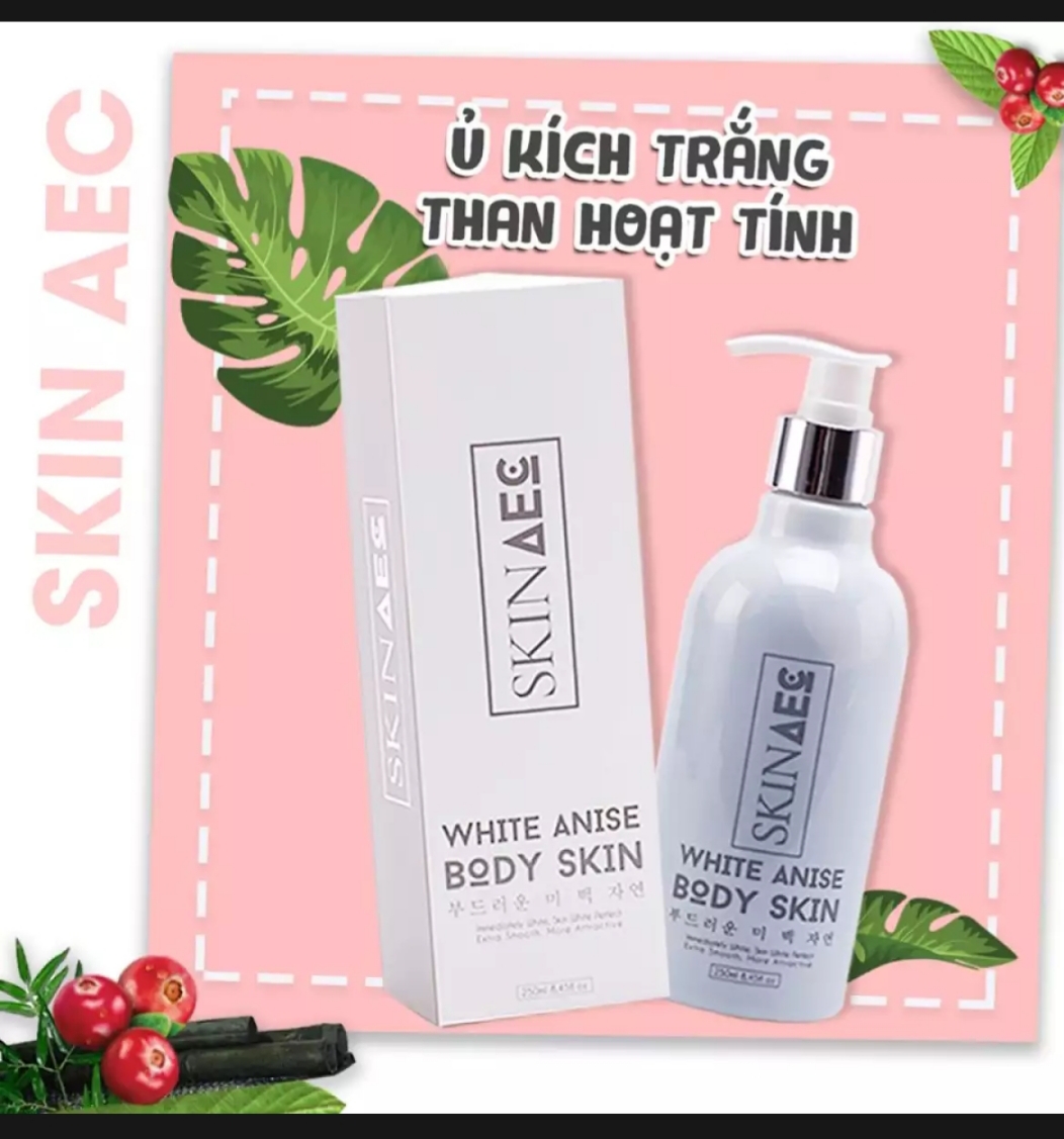 Combo 2 chai Sữa tắm ủ trắng toàn thân SKIN AEC , bật tông ngay lần đầu sử dụng