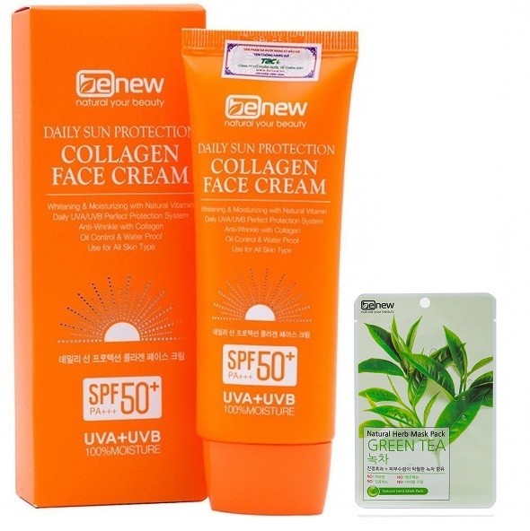 Kem chống nắng hàn quốc cho da mặt và da dầu mụn collagen Benew cao cấp  70ml