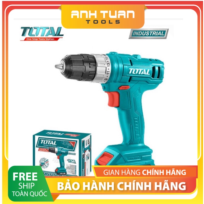Máy khoan pin cầm tay 12v 10mm total tdli1211 tốc độ 600v/p, lực siết 20nm