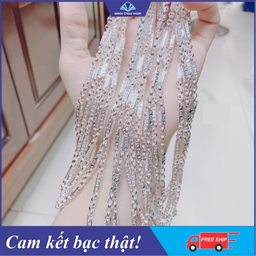 Dây chuyền bạc cho bé trai, dây chuyền bạc trẻ em, dây bạc trẻ em, dây chuyền bạc em bé dày dặn