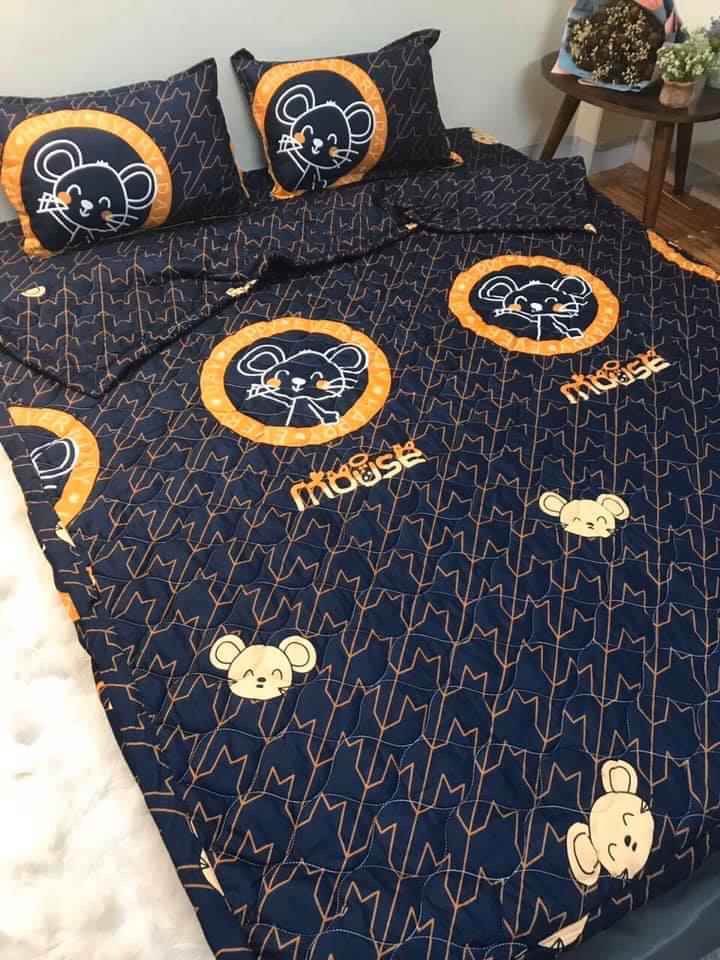 Bộ Chăn Ga Gối Combo 5 Món , Chuột Nâu , Chất Liệu Bền Đẹp, Không Phai, Không Xù, Mẫu Mã Kích Cỡ Đa Dạng