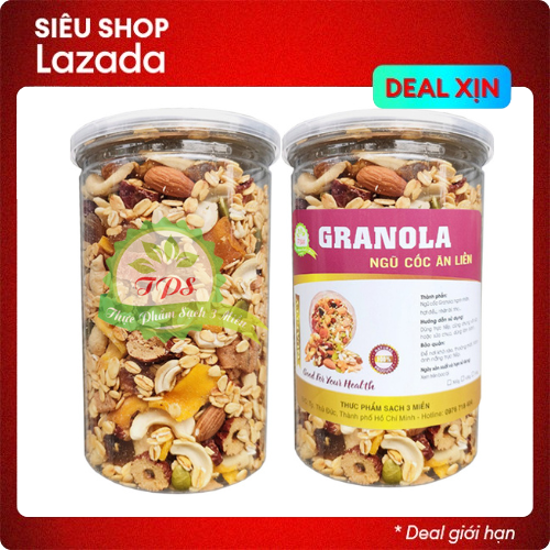 Combo 2 hũ granola ngũ cốc hạt dinh dưỡng hiệu tps - tổng 600g