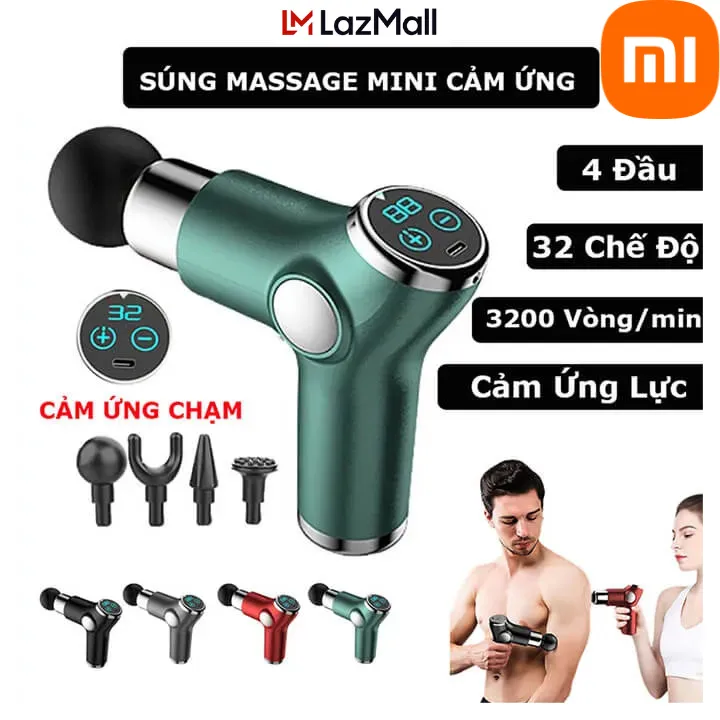 Máy Mát Xa Cầm Tay Hiệu Quả Tích Hợp Nhiều Đầu Mát Xa Chuyên Sâu LazMall LazTop Giảm Sốc 50% Công Nghệ Xiaomi Máy Massage Cầm Tay 4 Đầu 32 Chế Độ Cảm Ứng LCD Mẫu Mới Hỗ Trợ Mát Xa Chuyên Sâu Chăm Sóc Cơ Bắp Phục Hồi Sức Khỏe.