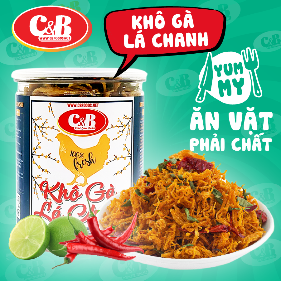 Khô gà lá chanh c&b - hộp 150g