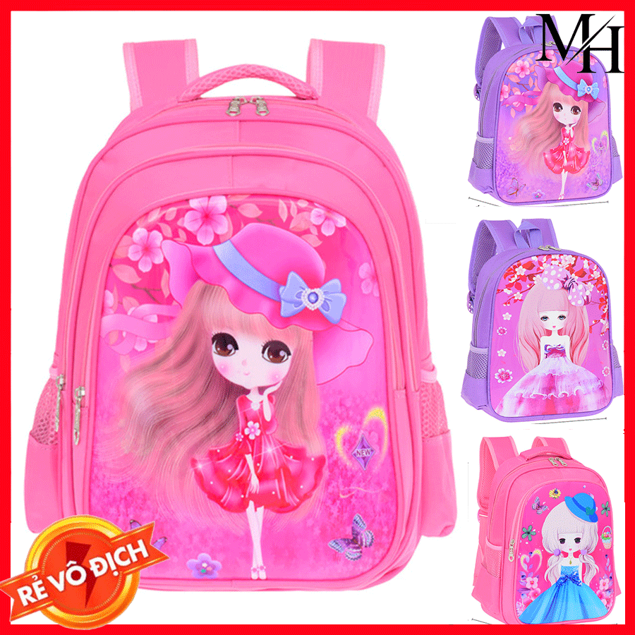 [ĐỦ SIZE TỪ MẪU GIÁO ĐẾN CẤP 2- CAM KẾT Y HÌNH] Balo cho bé gái đi học mầm non, tiểu học trung học chống thấm, cặp sách học sinh cấp 1, 2