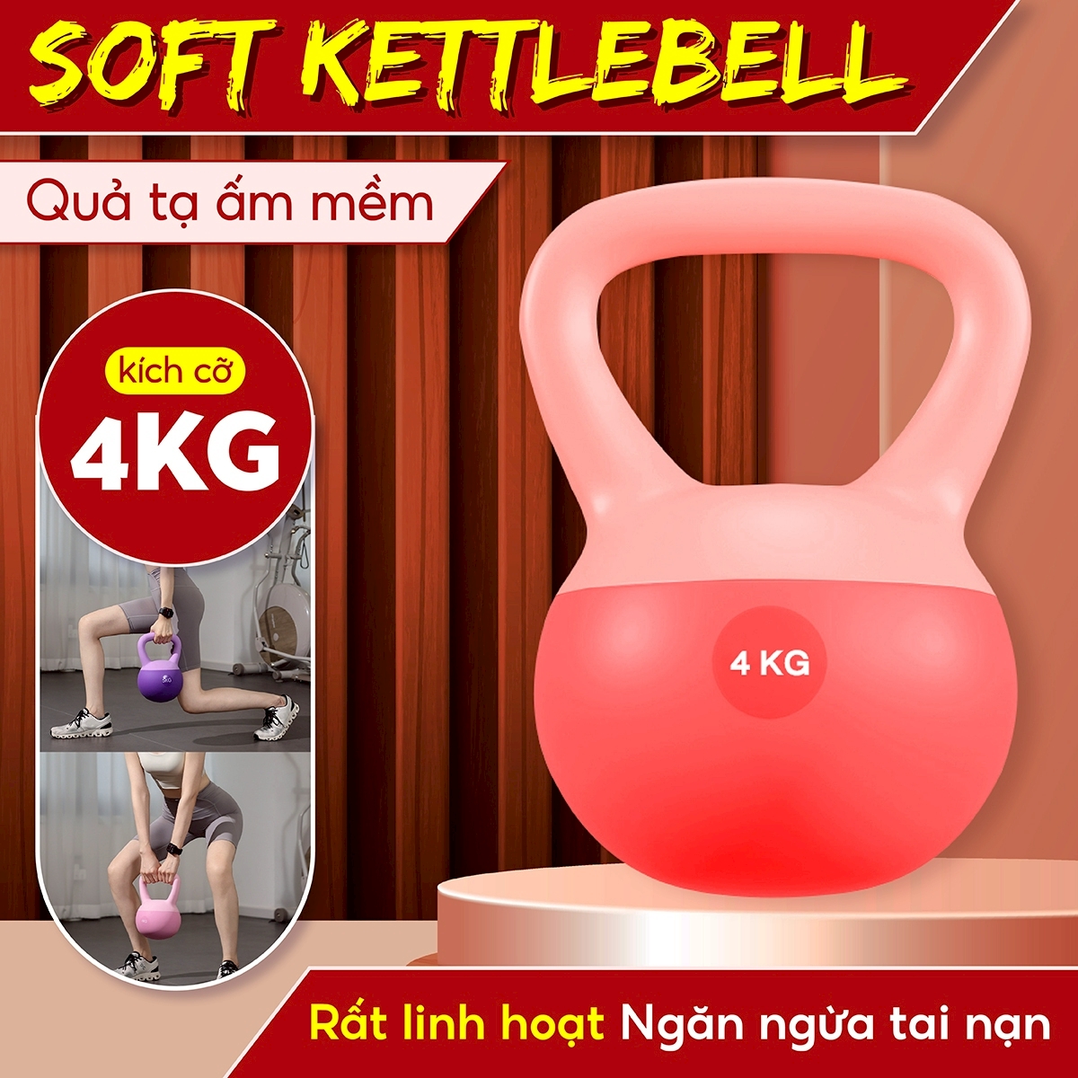 BG- Tạ Chuông Mềm Tập Tập Squat, Hõ Trợ Tập Tại Nhà, Chất Liệu An Toàn, Tập Thể Dục Chuyên Nghiệp