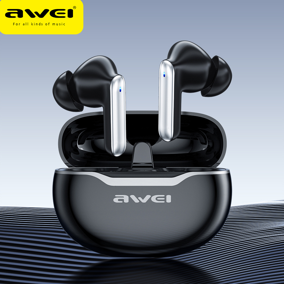 Awei T50 Tai nghe không dây TWS Tai nghe Bluetooth thể thao Giảm tiếng ồn cuộc gọi DNS Có Mic Tai nghe Bluetooth 5.1 Tai nghe fone bluetooth Type-C Sạc nhanh
