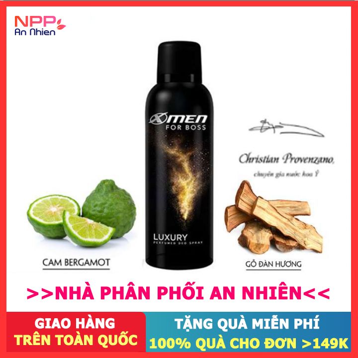 Xịt khử mùi x men for boss luxury 150ml
