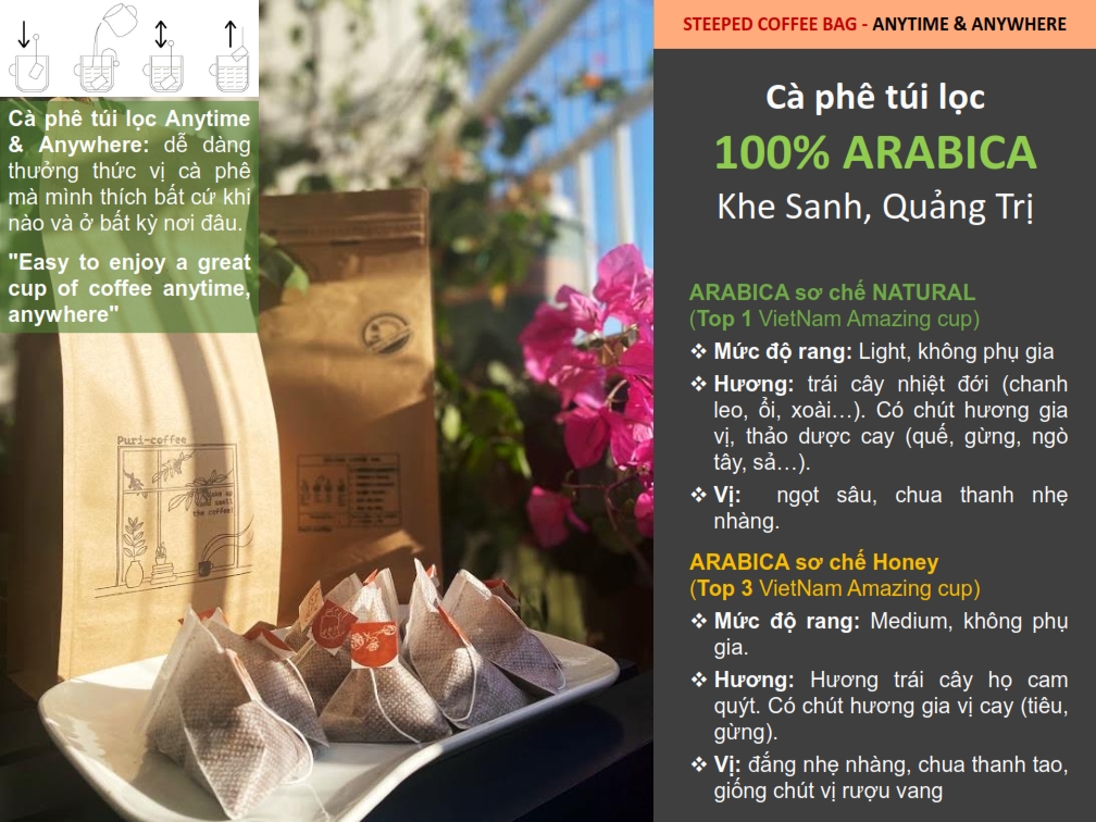 Cafe túi lọc arabica - khe sanh, quảng trị