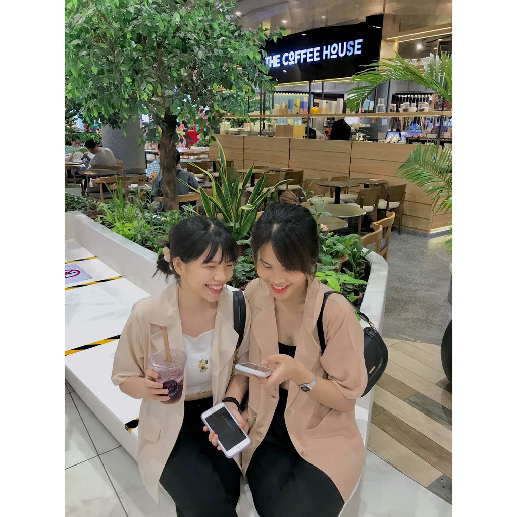 Blazer tay ngắn 1 lớp ulzzang, áo khoác blazer kiểu vest 1 lớp cộc tay 3 màu hot hit