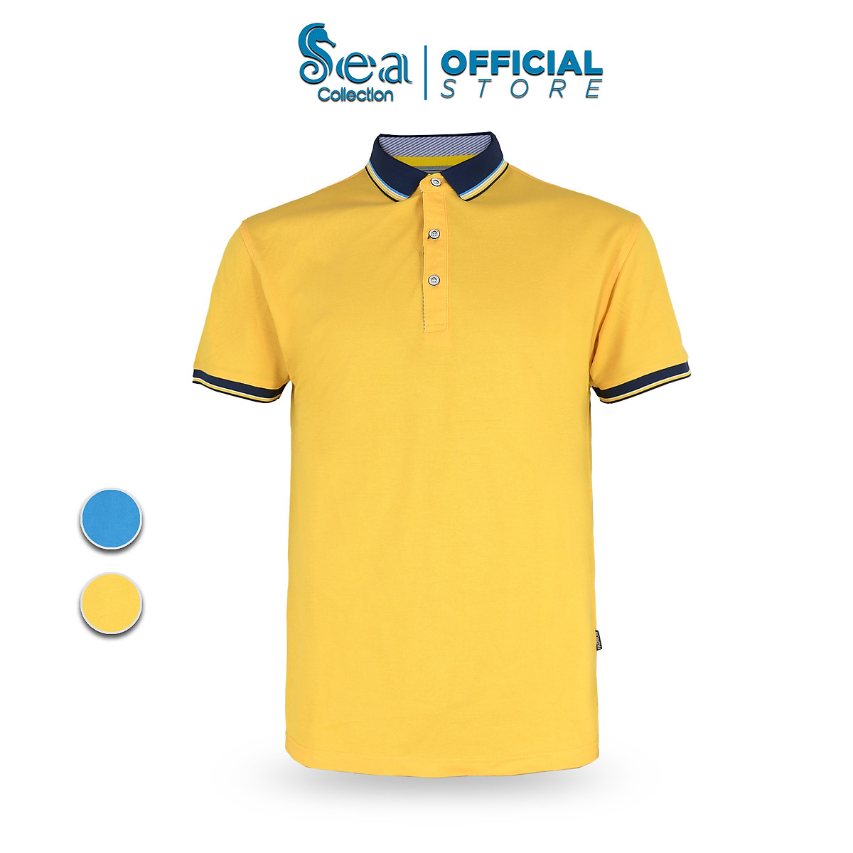 Áo thun polo nam sea collection cổ phối line 12222