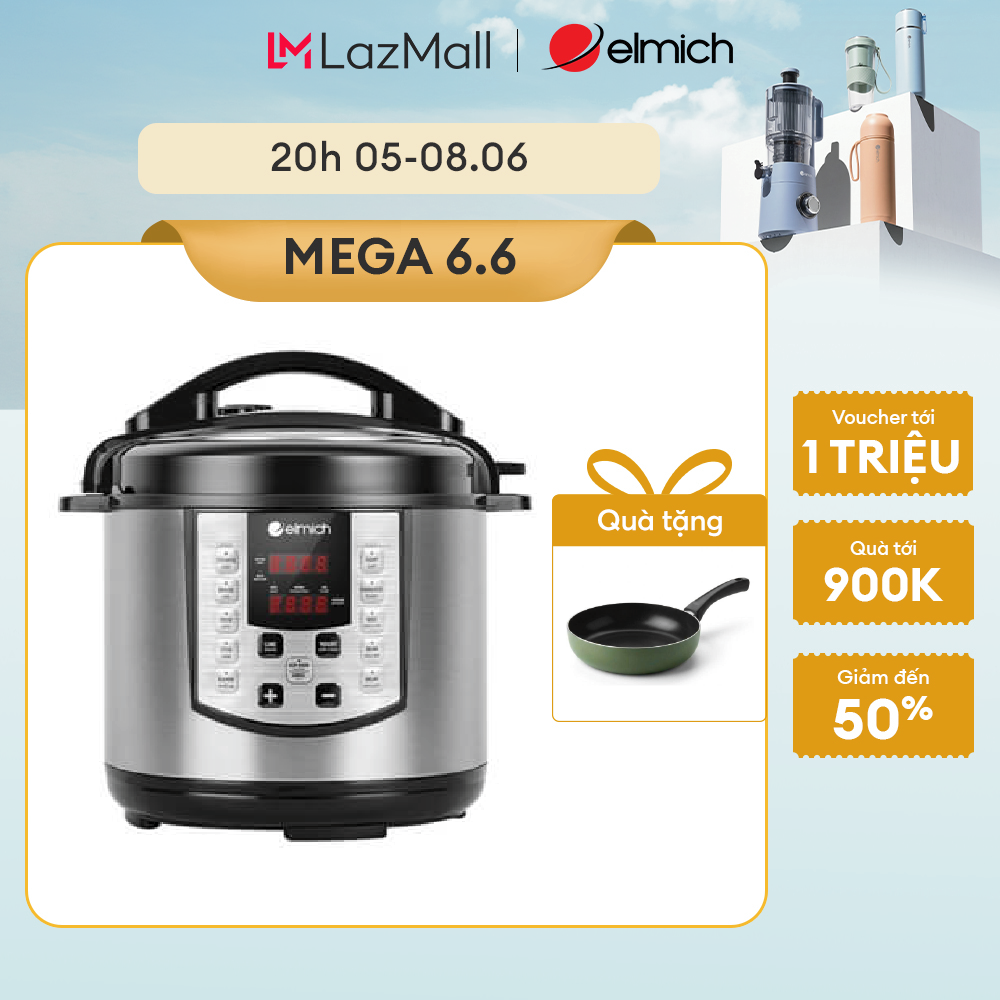 (MEGA 6.6)Nồi áp suất điện đa năng Elmich 6L PCE 1809OL