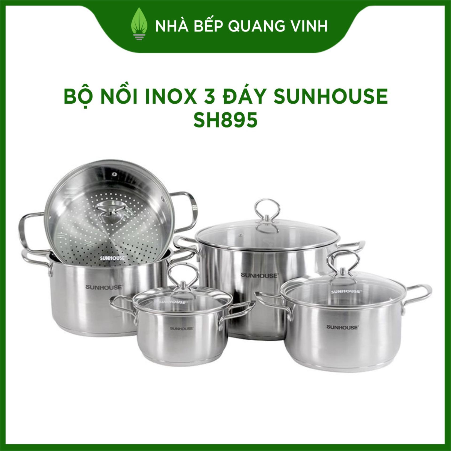 Bộ nồi inox 3 đáy sunhouse sh895-quang vinh
