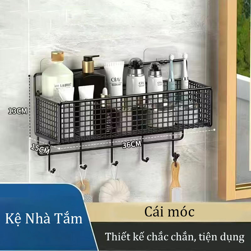 Kệ đựng đồ nhà tắm dán tường kèm miếng dán,kệ nhà tắm chịu lực tốt,kệ thép sơn tĩnh điện không rỉ siêu chắc