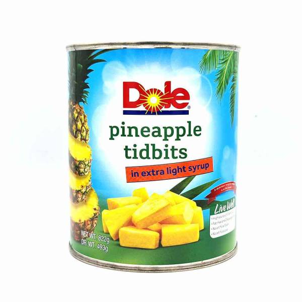 Dứa tươi cắt khối đóng lon dole 822gr