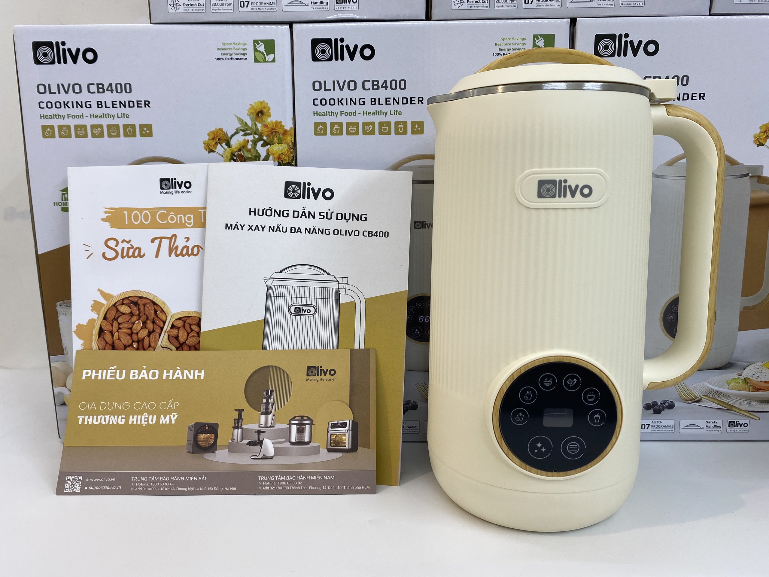 Máy Làm Sữa Hạt Xay Nấu Đa Năng OLIVO CB400 Hot New 2023 - Hàng chính hãng