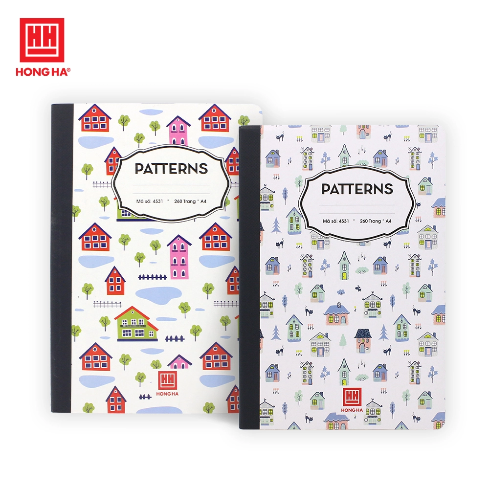 Sổ bìa bồi kẻ ngang 300 trang patterns a4 4532