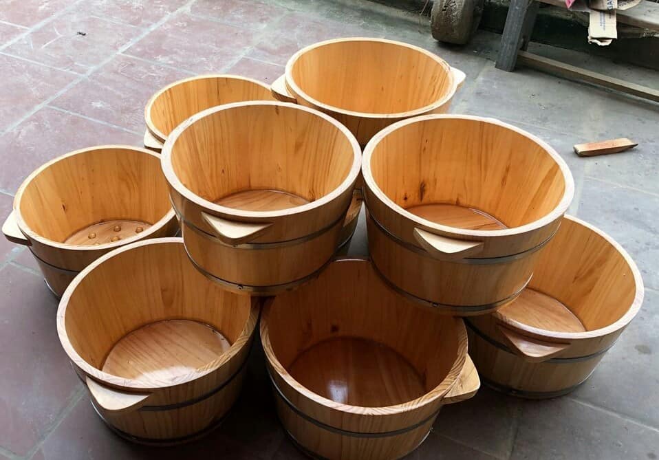 chậu gỗ ngâm chân