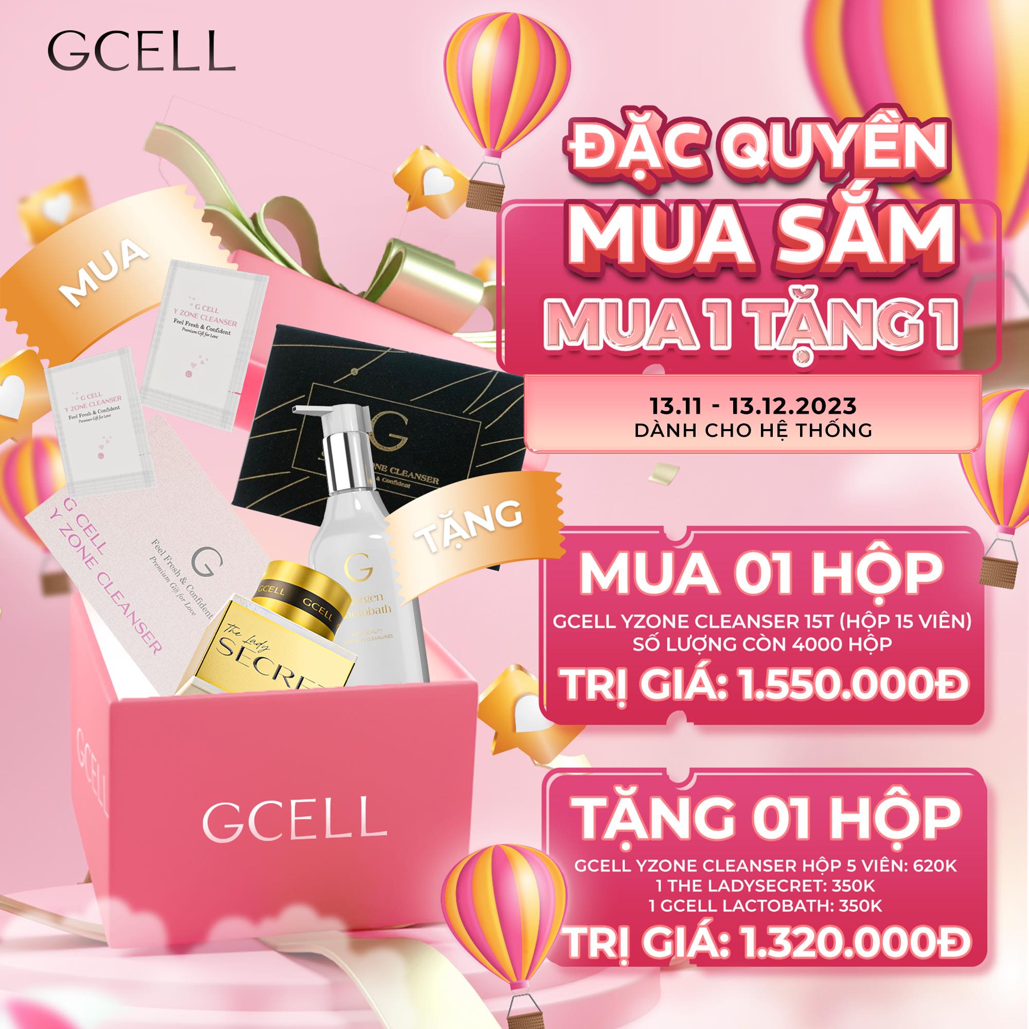 Viên đặt se khít Gcell Yzones Cleannser âm đạo trẻ hóa thanh lọc sạch sẽ chăm sóc vùng kín Hàn Quốc