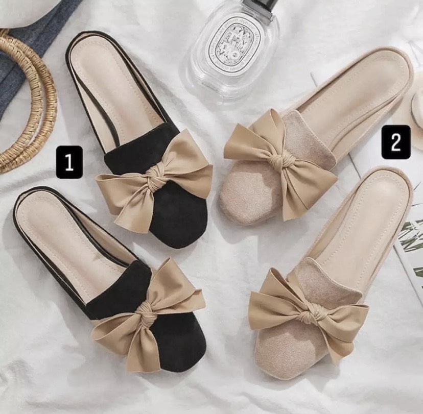 Giày sục nơ da lộn Giày sục nữ An Lê Store