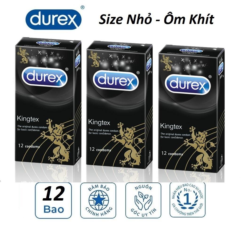3 Hộp Bao Cao Su Durex Kingtex size 49mm - ( 3 Hộp 36 chiếc ) Che tên sp khi giao hàng