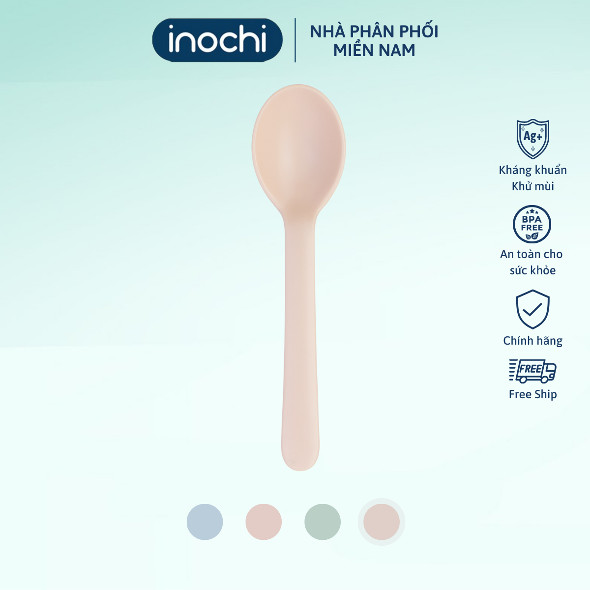 Bộ 02 thìa ăn CÁN DÀI Amori không BPA đảm bảo an toàn cho sức khỏe