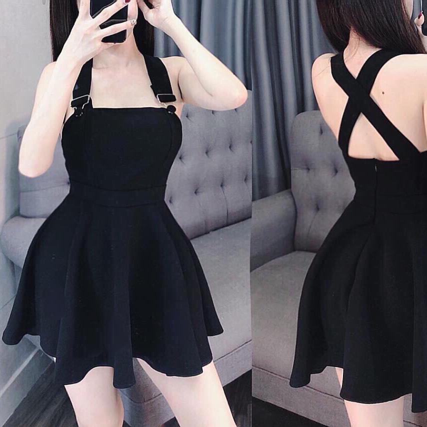 Đầm xòe 2 dây chéo lưng thời trang pt shop