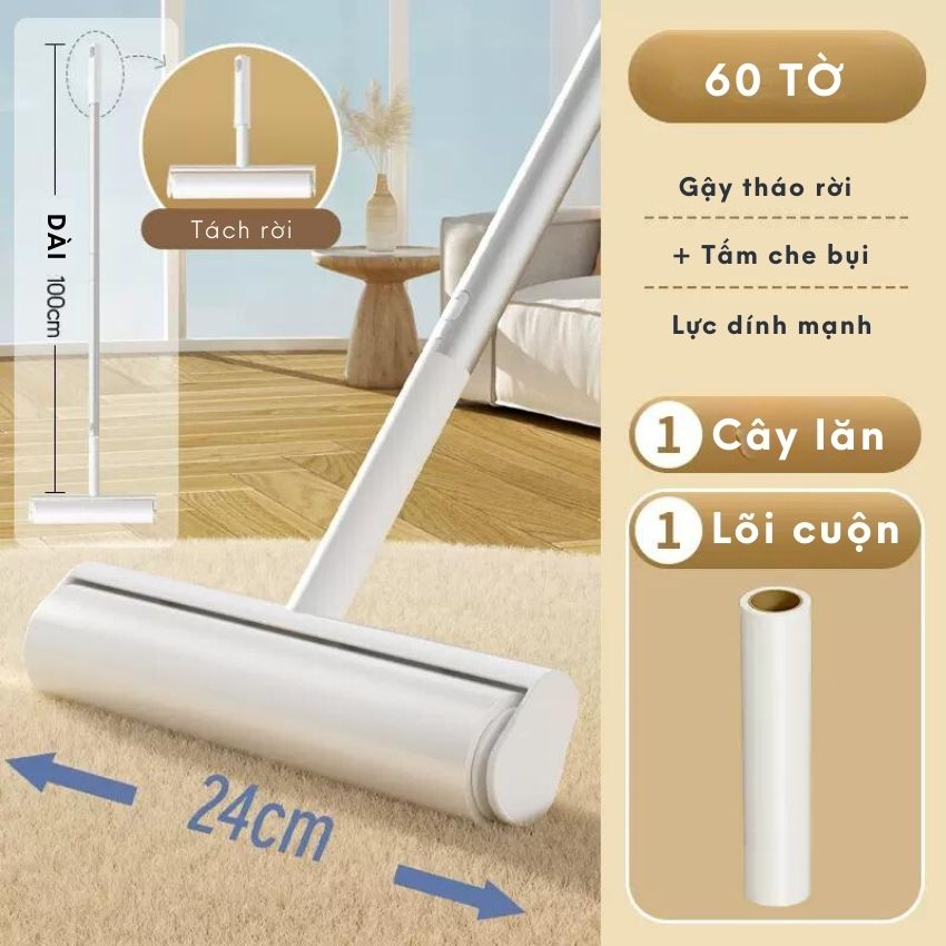 Feeka Bed Dust Roller Is 100 cm Long and 24 cm Wide, New Version of Clothes Dust Roller with Luxurious Style - 2