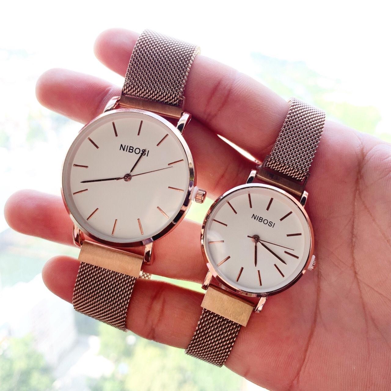 Đồng hồ cặp dây thép nhuyễn cao cấp NIBOSI KS (Đủ màu)